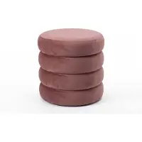 Invicta Kruk VOGUE 40cm rond bekleed met opbergruimte fluweel rosé