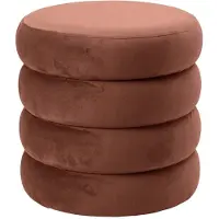 Invicta Kruk VOGUE 40cm rond bekleed met opbergruimte fluweel roestbruin