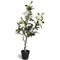 Oosterik Home Roos wit in pot H 96 cm kunstplant