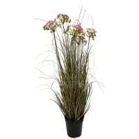 Oosterik Home Siergras met bloem roze H 80 cm kunstplant