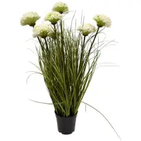 Oosterik Home Siergras met bloem wit H 62 cm kunstplant