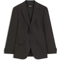 BOSS Slim-fit blazer van stretchwol met microdessin