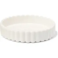 HEMA Kaarsonderzetter ⌀20cm keramiek ribbel wit (wit)