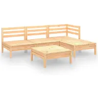 Syfax 5-delige Loungeset massief grenenhout