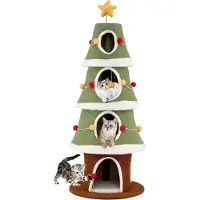 Northix Kerstmis-krabpaal met 4 knusse grotten en sisaltapijt