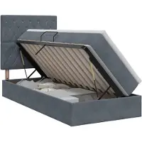 vidaXL Opslag bed met matras Donkergrijs 90 x 200 cm Fluweel