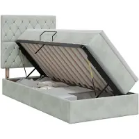 vidaXL Opslag bed met matras Lichtgrijs 100 x 200 cm Fluweel
