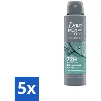 Dove 5 x Men+Care Deodorant Spray - Eucalyptus & Mint - 150 ml - Deodorant Spray - Zweetbestrijding - Eucalyptus Mint - 72 Uur Bescherming - Anti-transpirant