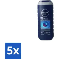 Nivea 5 x MEN - Douchegel - Total Relax - 250 ml - Douchegel Mannen - Ontspanning Douche - Rustgevende Geur - Gezicht En Haar Reinigen - Huid Verzorgen