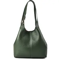 Coccinelle Leren schoudertas C-Easy Shopper Garden Green groen