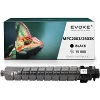 Evoke compatibele tonercartridge voor de Ricoh-printer MPC-2003 2503K 841925, zwart, 15.000 pagina's, compatibel met Aficio MP C2003SP, C2503, C2503SP, C2004, C2011