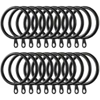 OEM Metalen haakjes voor gordijnen, 60 stuks, interne diameter 38 mm, zwart