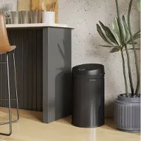HAUSS SPOLE Sensorprullenbak – 30 Liter – Contactloze Sensoropening Met Softclose – Metaal – Zwart – Voor Keuken En Bijkeuken – Vingerafdrukbestendig