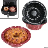 MamboCat Set van 4 CUCI mini-gugelhupfvormpjes, rond, Ø 12,3 cm, 2x zwart & 2x rood, van staal – 170492740