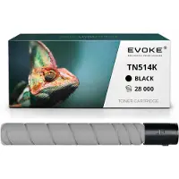 Evoke tonercartridge, compatibel met Konica Minolta-printers, type TN514K TN-514 C558 / A9E8130, zwart, opbrengst: 28.000 pagina's, compatibel met BIZHUB C458 C558 C658