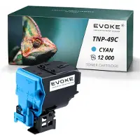 Evoke tonercartridge, compatibel met de printer Konica Minolta TNP-49C A95W450 TNP49, cyaan, 12.000 pagina's, compatibel met Bizhub C3351, C3851, C3851FS