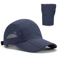 VHV -Zomer Sneldrogende Zonnehoed - Donkerblauw - Stijlvolle en Ademende Uniseks UV-werende Mesh Baseball Cap met Zonbescherming en Verstelbare Pasvorm voor Outdoor, Sport en Reizen - Donkerblauw