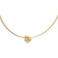 Bastian Inverun Bastian - Vergulde hanger met 12 draads spangcollier - 925/- pendant, gold-plated, matt, dia. 0,02ct W-SI