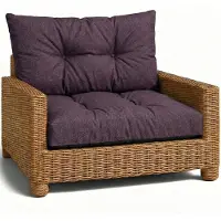Amazinggirl Kussen Lounge Tuinmeubelen - Set: zitkussen 60x60 cm en rugkussen 40x60 cm Rug Rattan Ideaal voor balkon terras loungeset buiten comfort vulling dik duurzaam Bordeaux Eco-linnen