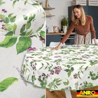 ANRO Tafelkleed Lavendel Groen Ovaal 300x140cm Met sierband Afwasbaar Waterafstotend Binnen & Buiten