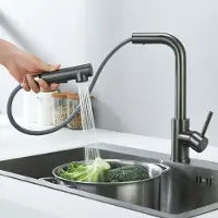 CECIPA MAX Keukenkraan met Uittrekbare Uitloop - 360° Draaibaar - 2 Straalsoorten - Gun Metal
