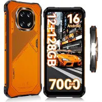 Cubot Robuuste Smartphone - Kingkong ES 5 - 6,88" 120Hz - 12GB RAM - 128GB ROM - 7000 mAh 33W - Android 16 - 4G Dual SIM - IP68/IP69K - NFC - GPS - 2026 nieuw - Oranje