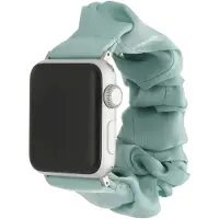 123Watches bandje Savara - scrunchie - nylon - blauw - 44 · 45 · 46 & 49 mm · M/L - Geschikt voor Apple Watch series 1/2/3/4/5/6/7/8/9/10/11/12/SE/SE2/SE3/Ultra/Ultra 2/Ultra 3/Ultra 4