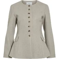 Vila Jas Vizikka L/s Waist Jacket/bfs 14117865 Natural Melange Dames Maat - 38