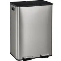Songmics - Prullenbak - 2 Compartimenten - 2 x 30L - Pedaalemmer met Softclose Deksel