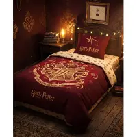 Aymax Harry Potter Zweinstein Beddenset 3 Stuks – dekbedovertrek 140x200 + Kussensloop 65x65 + Hoeslaken 90x200 – 100% Katoen