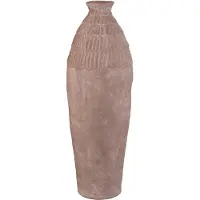 Ptmd Venesa Earthy Brown Round Ceramic Vase W Pattern L