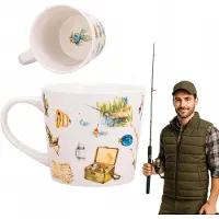 Altomdesign Altom Design Porseleinen Mok - Cadeau voor Visser - 400 ml