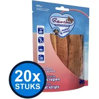 Renske 20x - Gezonde beloning vleesrepen hond zalm 100gr - Hondenvoer Snacks - 100 g
