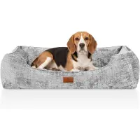 Knuffelwuff Orthopedisch hondenbed Cremona van , gemaakt van gestructureerde stof met gemêleerd karakter XXL 120 x 85cm Lichtgrijs
