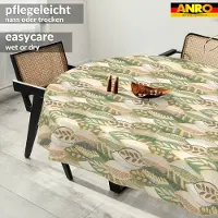 ANRO Tafelkleed Griekse ornamenten Beige Ovaal 160x140cm Met sierband Afwasbaar Waterafstotend