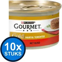 Gourmet 10x - Gold Hartig Torentje Rund - Kattenvoer Natvoer - 85 g