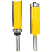 LONGZIMING -Router Bit Set 8mm Schacht - Boven & Onder Lager Trim Freesbits - Flush Trim Frees - Hardmetaal Houtfrees Set - Voor CNC en Houtbewerking - 2 Stuks