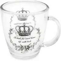 Tragar Glazen Mok met Oor, 365 ml, Kroon Design