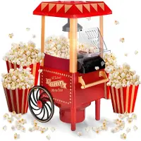 Tyr Popcorn Machine - Hetelucht Popcornmaker - Popcorn Machine zonder Olie - Rood - 42cm x 26cm x 21cm