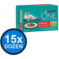 Purina One 15x - Adult Sterilcat Zalm, Wortels, Kalkoen & Sperziebonen - Kattenvoer Natvoer - 8x85g