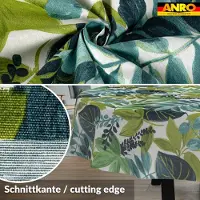 ANRO Tafelkleed Tropische bladeren Groen Ovaal 240x140cm Rechte rand Afwasbaar Waterafstotend
