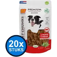 BF Petfood 20x Biofood - meat chunks rund&hert (mix proteïne) 200gr - Hondenvoer Snacks - 200 g