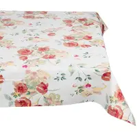 ANRO Tafelkleed Klaprozen Rood Ovaal 160x140cm Rechte rand Afwasbaar Waterafstotend Binnen & Buiten