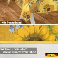ANRO Tafelkleed Zonnebloemen Meerkleurig 200x140cm Met sierband Afwasbaar Waterafstotend