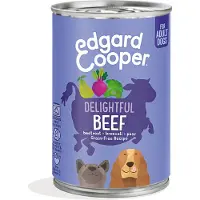 Edgard & Cooper Natvoer in Blik voor Volwassen Honden met Rund 800g