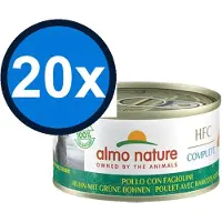 Almo Nature 20x HFC - Kattenvoer Natvoer Blik - Complete Graanvrij - Kip & Groene Bonen - 70g