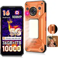 Oukitel Robuuste smartphone - WP500 Ultra - 6,78'' FHD+ scherm - 32GB RAM - 1TB ROM - 10000 mAh 45W - 5G Dual SIM - warmtebeeldcamera - NFC GPS 2026 nieuw - Oranje