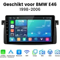 Junsun Linux Systeem Autoradio Geschikt voor BMW E46 3er 318 320 325 M3 - Draadloos Carplay & Andriod Auto - 9 Inch HD TouchScreen - Bluetooth - GPS navigatie - WiFi - FM - RDS- Airplay
