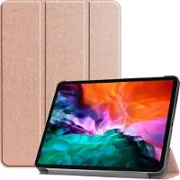 Mobigear Tablethoes geschikt voor Apple iPad Pro 12.9 Inch (2021) Hoes | Tri-Fold Bookcase - Roségoud