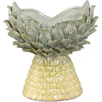 Ptmd Marloe Yellow Green Ceramic Pineapple Shape Vase S